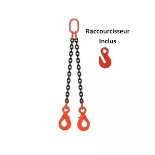 ELINGUE CHAINE - 2BRINS - CROCHET V/AUTO À OEIL + RACCOURCISSEUR ELINGUE CHAINE - 2BRINS - CROCHET V/AUTO À OEIL + RACCOURCISSEUR Visuel